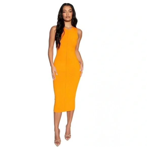 open lace back dress Naked Sleeveless Midi Dress